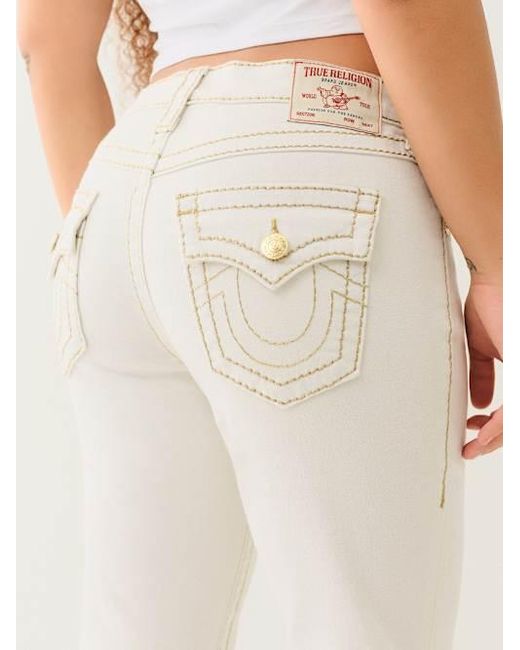 True Religion Natural Becca Big T Lurex Mid Rise Bootcut Jean