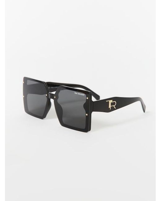 True Religion Black Tr Oversized Square Sunglasses