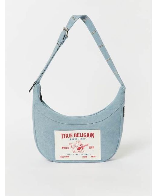 True Religion Blue Patch Denim Shoulder Bag