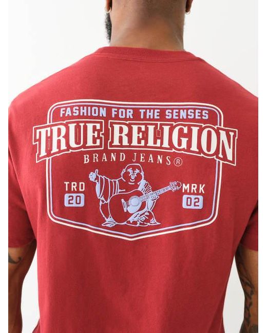 True Religion Red True Trademark 2002 Logo Tee for men
