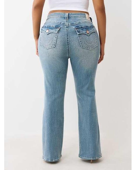 True Religion Blue Plus Becca Mid Rise Big T Bootcut Jean