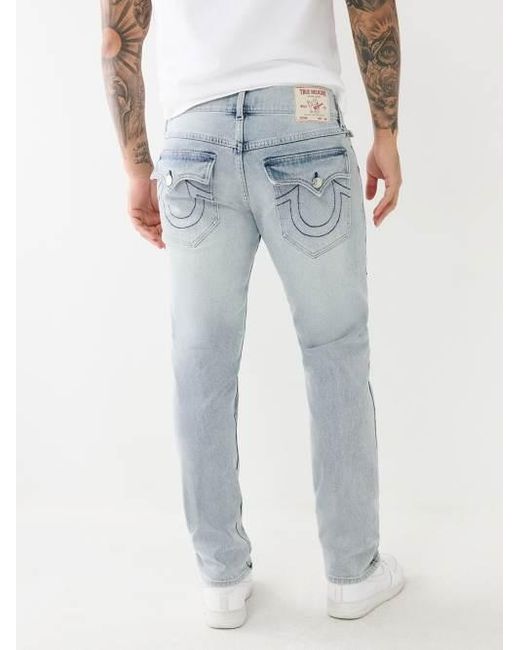 True Religion Blue Geno Single Needle Flap Slim Jean for men