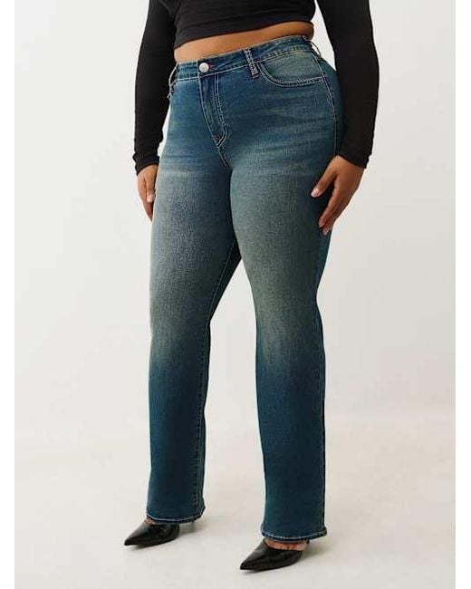 True Religion Blue Plus Billie Mid Rise Straight Jean