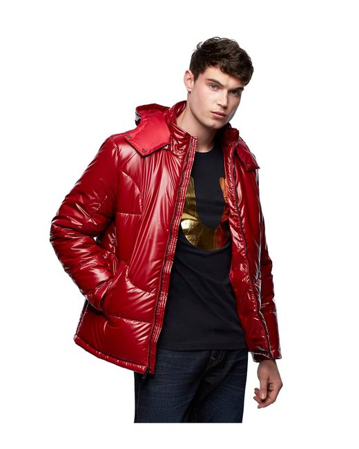 True Religion Red Puffer Jacket for men