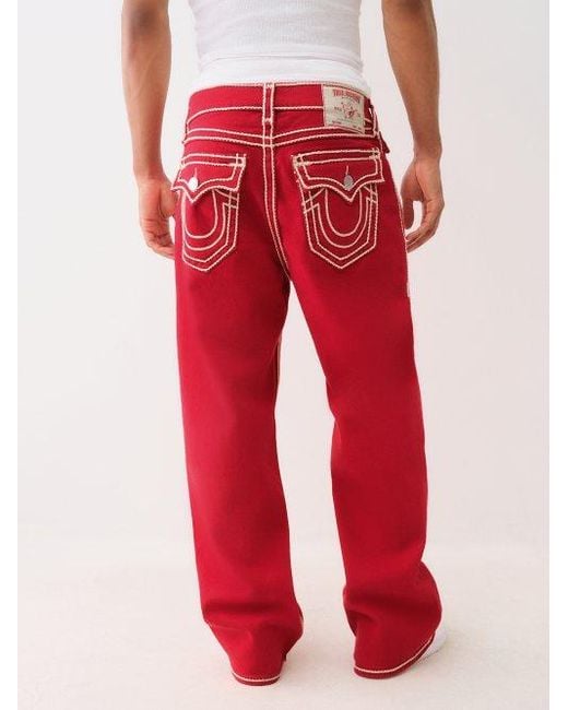 TRUE RELIGION Vinny Rope Stitch Ultra Baggy Jean in Red for Men | Lyst