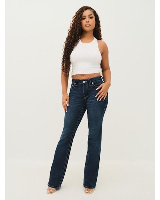 True Religion Blue Becca Mid Rise Bootcut Jeans