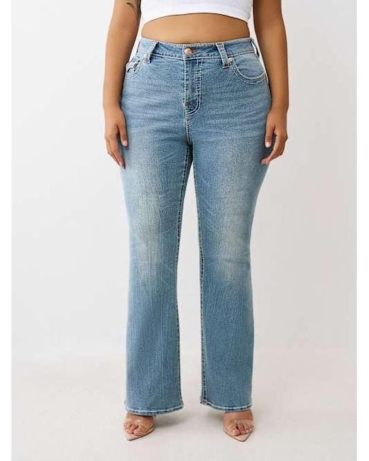 True Religion Blue Plus Becca Mid Rise Big T Bootcut Jean