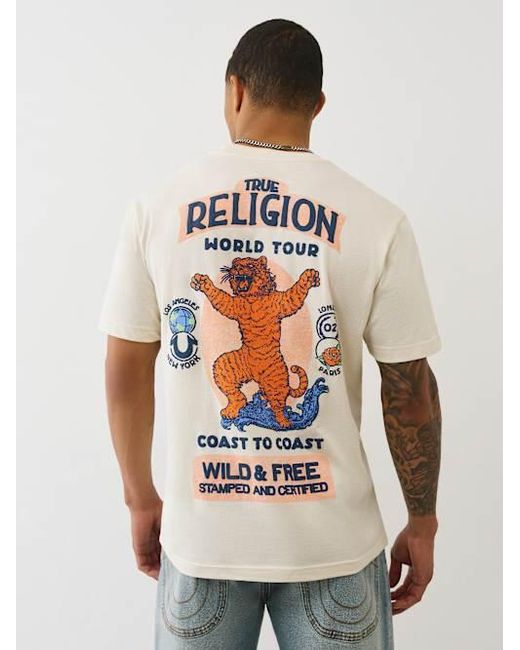 True Religion White True Tiger T-shirt for men