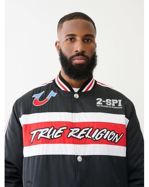 True Religion White Racing Bomber Jacket for men
