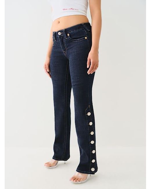 True Religion Blue Sailor Button Baby Bootcut Jean