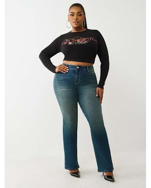 True Religion Blue Plus Billie Mid Rise Straight Jean