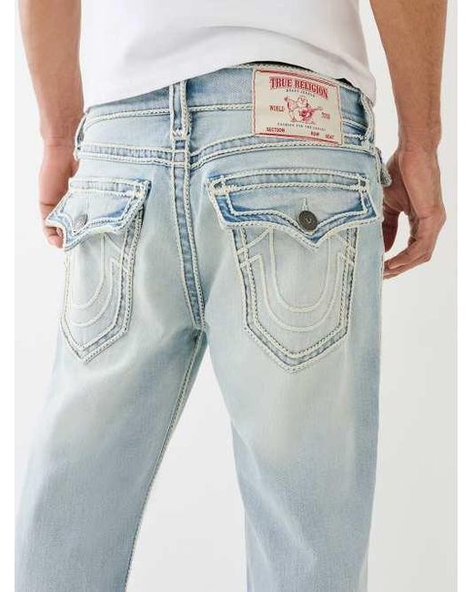 True Religion Ricky Rope Stitch Flap Jean Straight Jean in Blue 