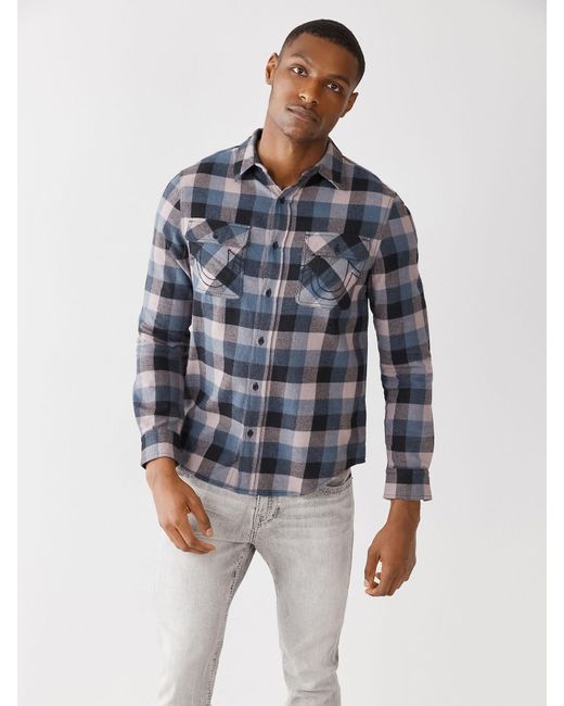 True Religion Graphic Flannel Shirt in 
