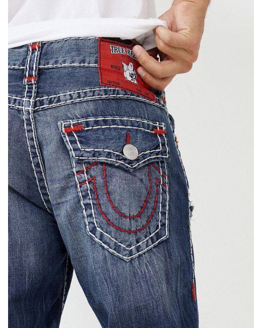 True Religion Blue Ricky Vintage Super T Straight Jean for men