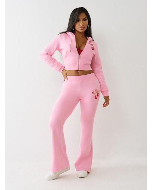 TRUE RELIGION Cherry Bootcut Sweatpant in Pink | Lyst