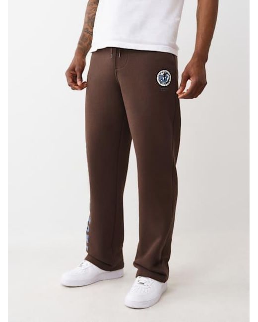 True Religion Brown Global Horseshoe Straight Leg Sweatpant for men