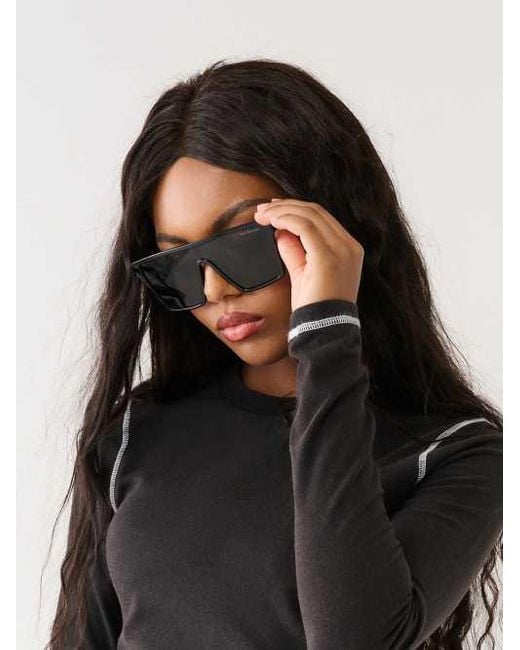 【TRUE RELIGION】★サングラス★ FLAT TOP SHIELD SUNGLASSES FLAT TOP SHIELD SUNGLASSES - Black | True Religion