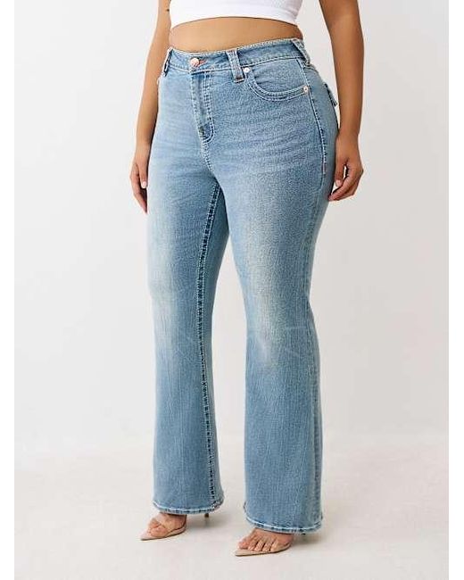 True Religion Blue Plus Becca Mid Rise Big T Bootcut Jean