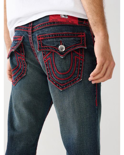 True Religion Ricky Rope Stitch Straight Jean in Blue for Men Lyst