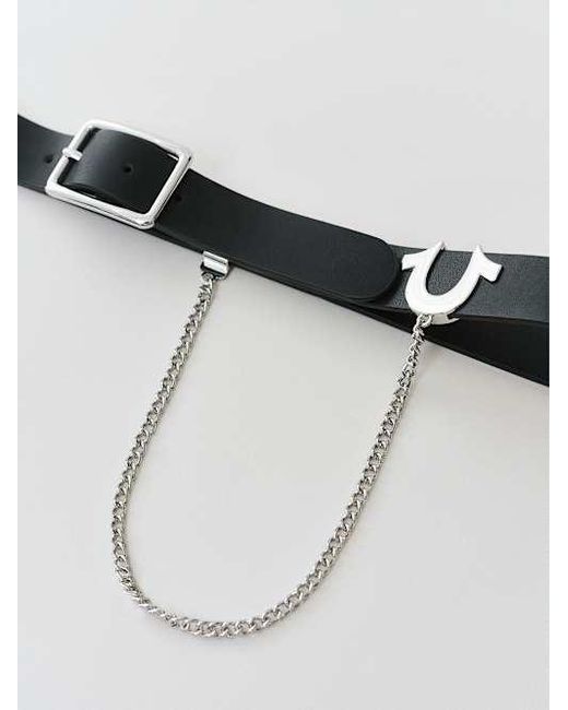 TRUE RELIGION Horseshoe Chain Belt in Black | Lyst display picture 2