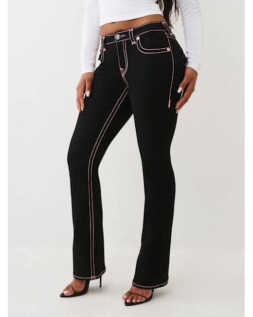 True Religion Black Becca Mid Rise Super T Bootcut Jean