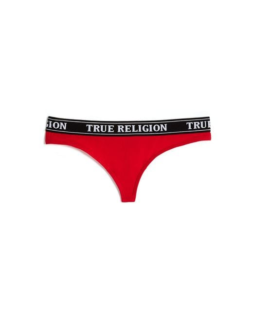 True Religion Logo Thong in Red