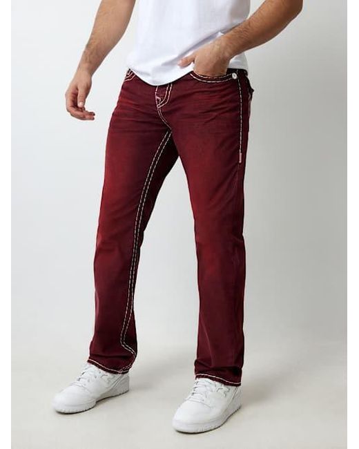 パンツ TRUE RELIGION RICKY MICRO CORDUROY TRUE RELIGION Ricky Super T Micro Corduroy Straight Pant in Red