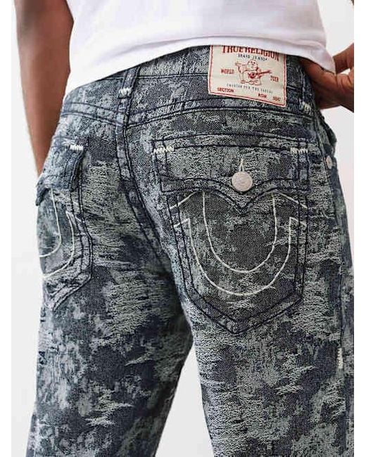 True Religion Gray Bobby Jacquard Super T Baggy Jean 32" for men