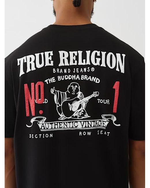 True Religion Black World Tour Logo T-shirt for men