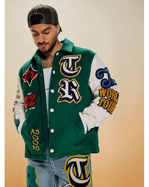 True Works Jacket TRUE RELIGION Corduroy Varsity Jacket in Green for Men | Lyst