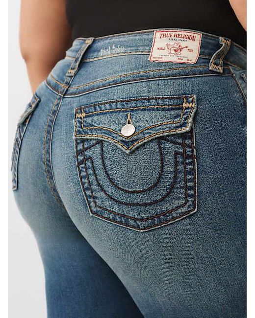 True Religion Blue Plus Jennie Mid Rise Super T Curvy Skinny Jean