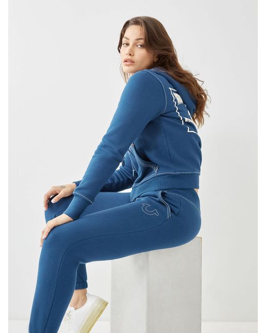 True Religion Cotton Big T Logo Zip 