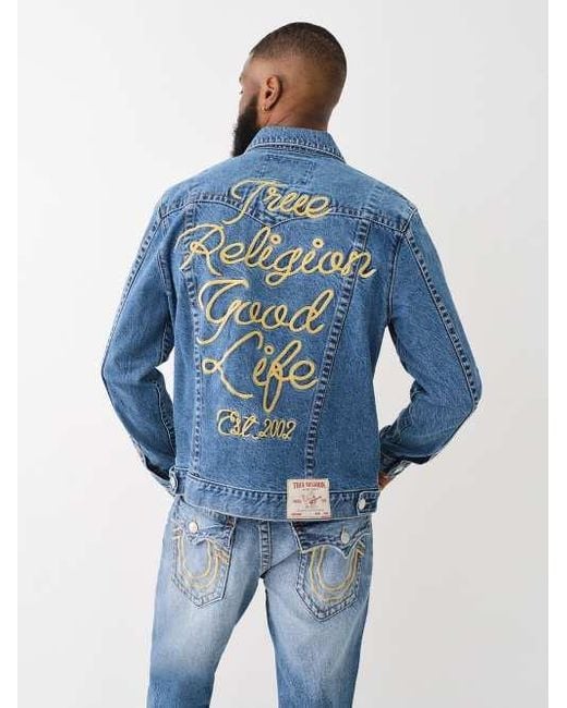 True Religion Blue Jimmy Rope Stitch Jacket for men
