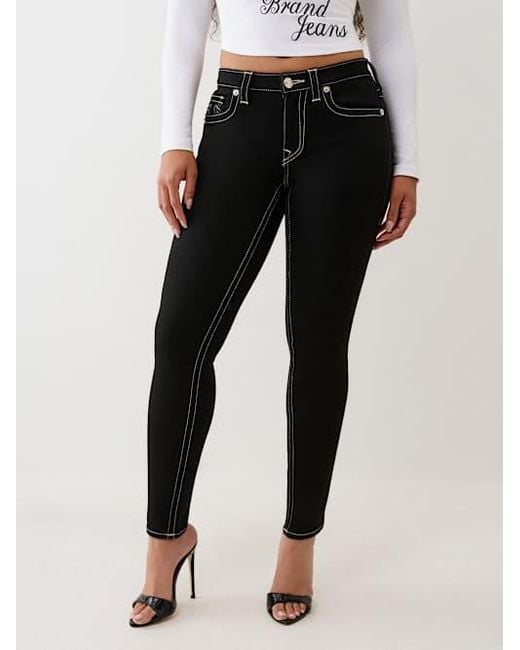 True Religion Black Jennie Mid Rise Curvy Skinny Jean