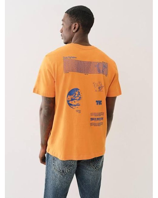 True Religion Spacey T-shirt in Orange for Men | Lyst
