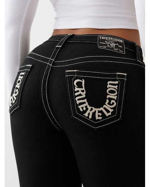 True Religion Black Jennie Mid Rise Curvy Skinny Jean
