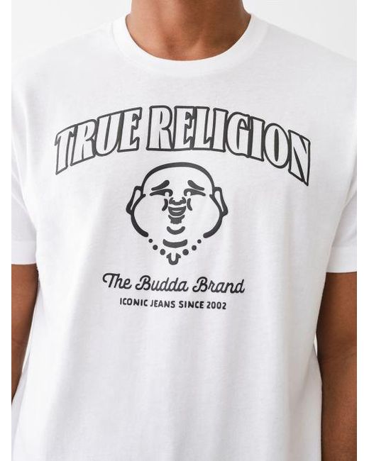 True Religion White The Buddha Brand Logo Tee for men