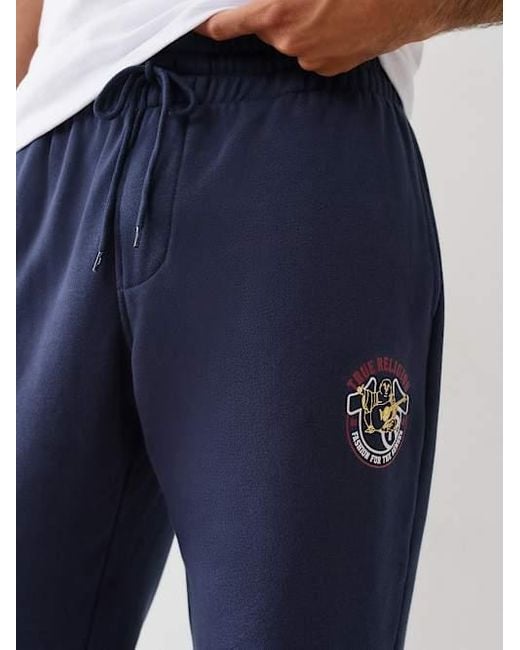 True Religion Blue Metallic Buddha Jogger for men