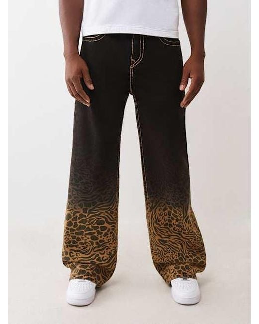 True Religion Black Vinny Super T Leopard Baggy Jean for men