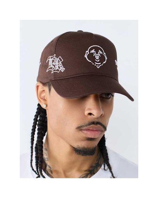 True Religion Brown Multi-logo Baseball Hat for men