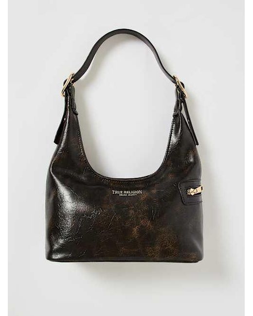 True Religion Black Distressed Shoulder Bag