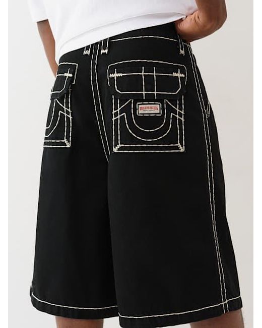 TRUE RELIGION Mikey Super T Baggy Af Shorts in Black for Men | Lyst