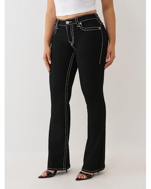 True Religion Black Becca Mid Rise Big T Bootcut Jean