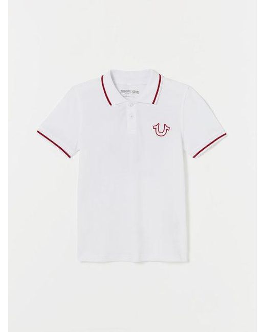 True Religion White Boys Logo Polo Shirt for men