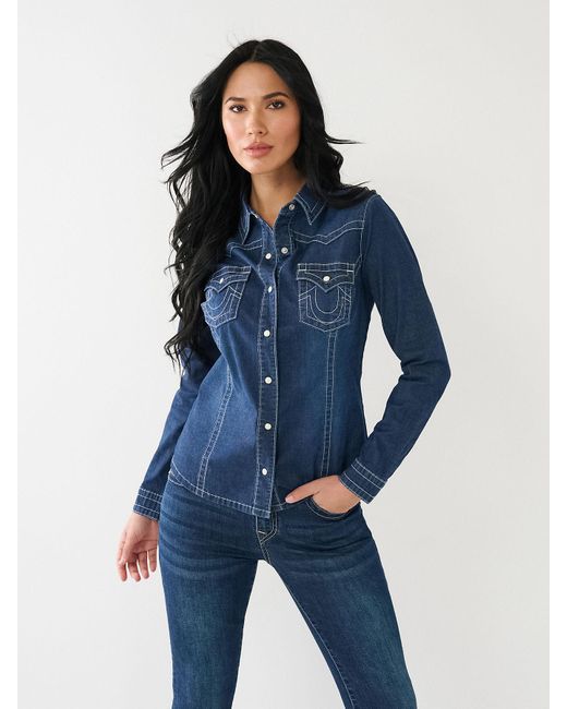 True religion western shirt womens sale