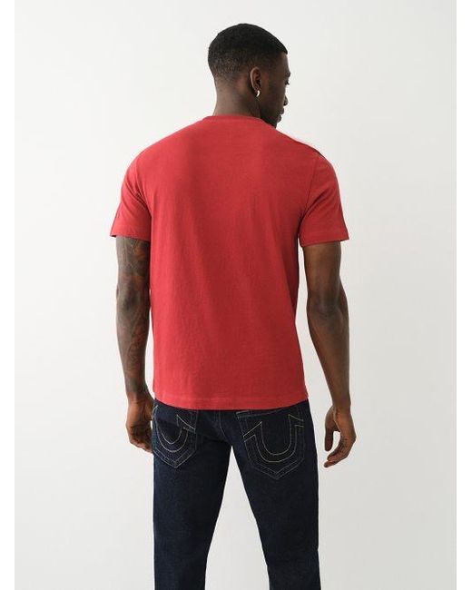True Religion Red Dotted Buddha Logo Tee for men
