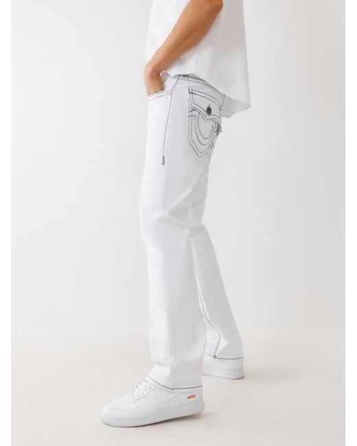 True Religion White Ricky Super T Stitch Straight Jean for men