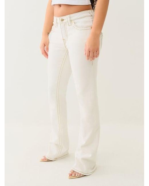 True Religion Natural Becca Big T Lurex Mid Rise Bootcut Jean