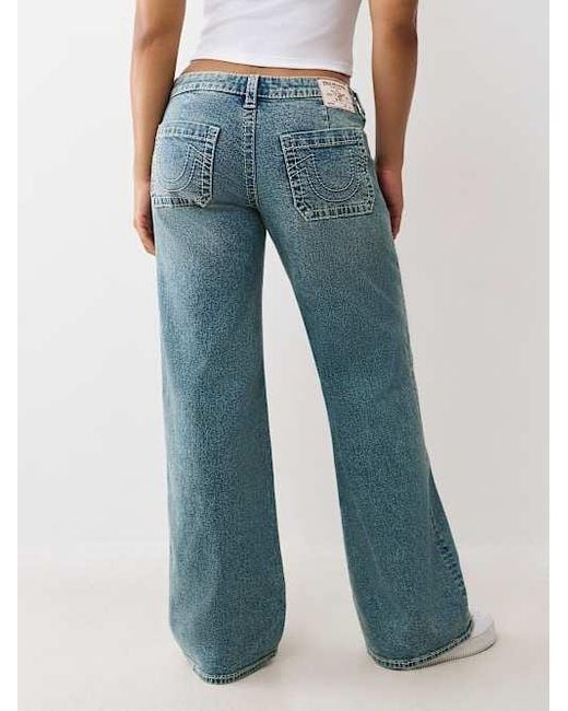 True Religion Blue Bobbi Low Rise Baggy Jean