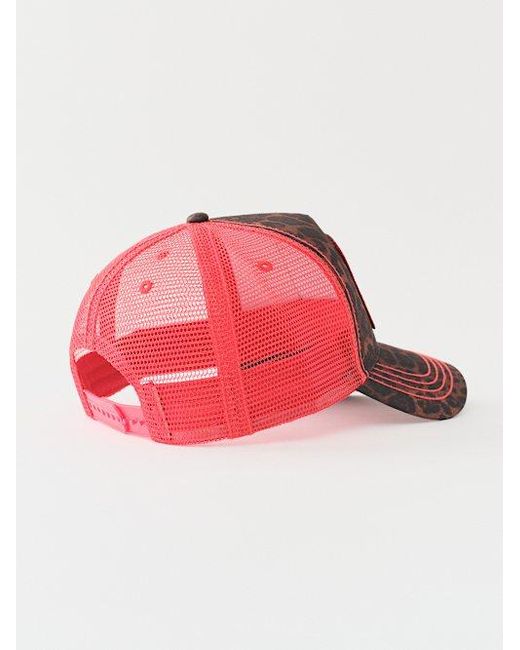 TRUE RELIGION Logo Patch Leopard Trucker Hat in White | Lyst display picture 1